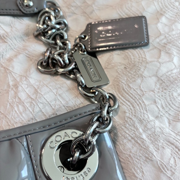COACH Poppy Line in Silver “Liquid Gloss” Purse/Bag - Picture 11 of 11